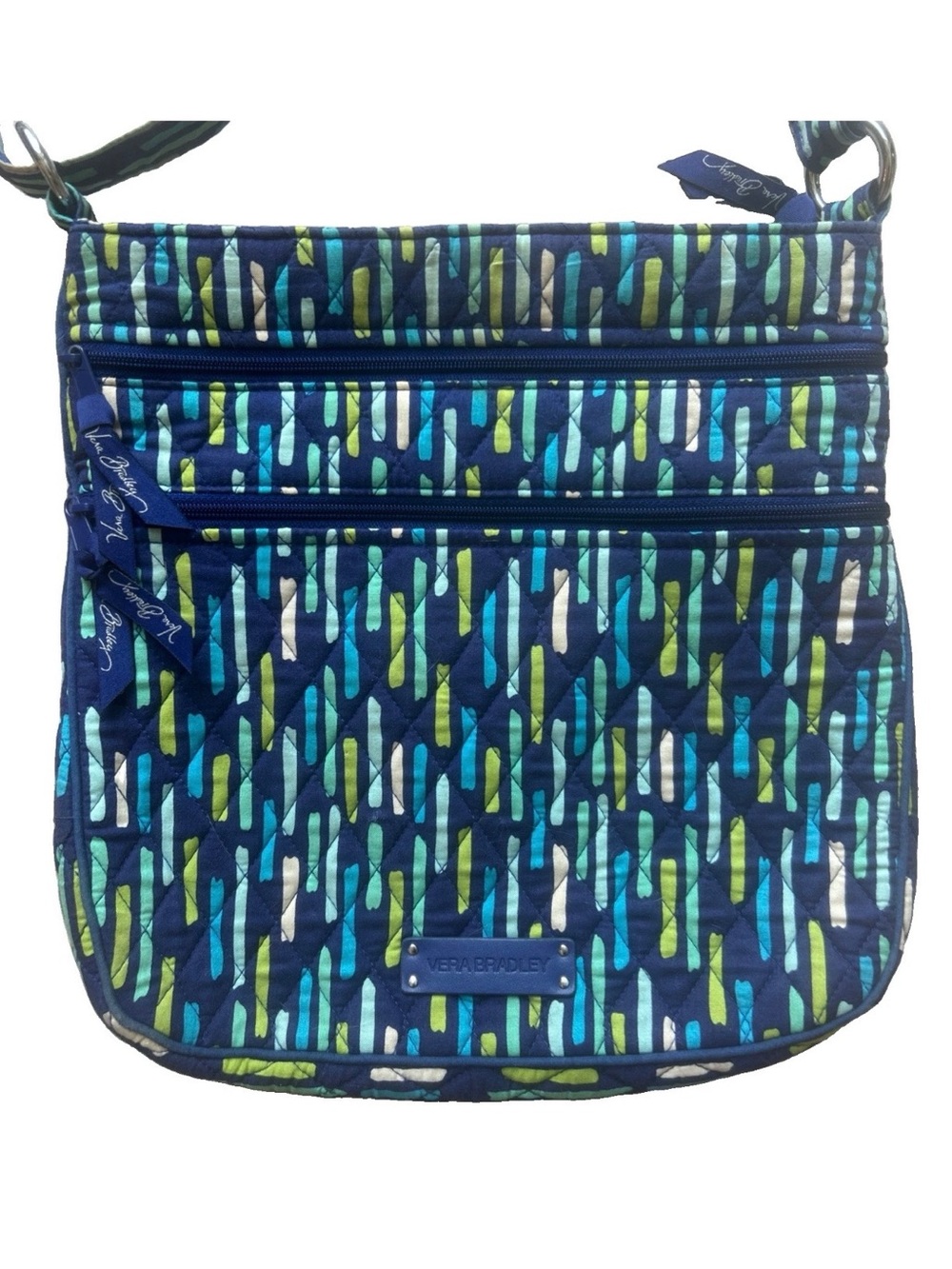 Vera Bradley Double Zip Mailbag Hipster Katalina Showers Crossbody Adjustable